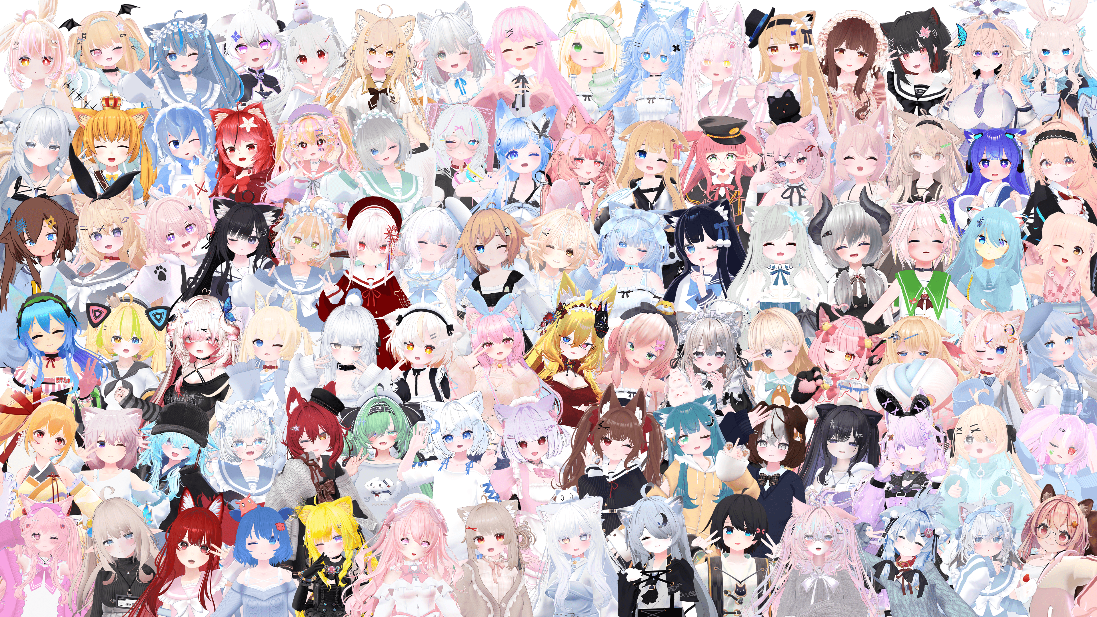 からぱりメンバー集合イラスト